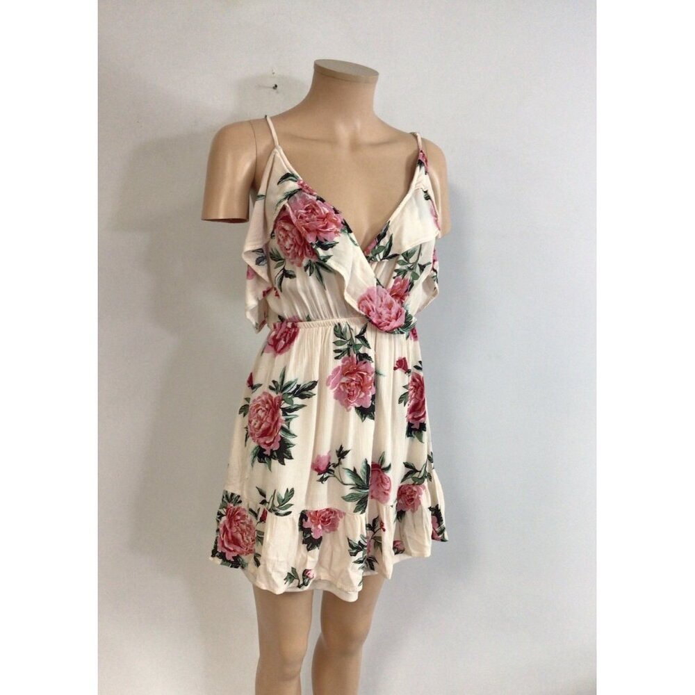 Charlotte Russe Floral Mini Ruffle Dress Womens Medium